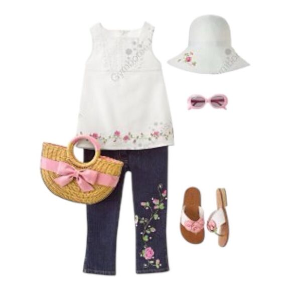 NWT Gymboree Vintage Easter Sleeveless Top White Embroidered Roses Girls Size 4 - Picture 2 of 6